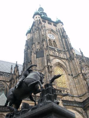 Prague Castle (Hradcany) - St Jorge slaying the serpent in front of St Vitus Cathedral (the centerpiece of the castle complex)