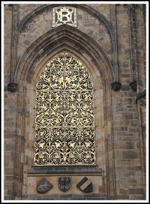 Prague Castle (Hradcany) - Golden grill covering window at St Vitus