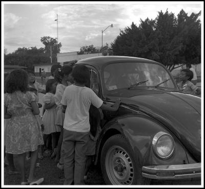 Rental VW Bug and Town Kids