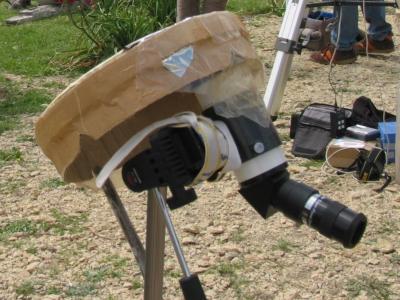 Here is my setup for the eclipse, I used my finder with the big sunfoil from the 8 newton, 25mm plssel, canon G2 or A620