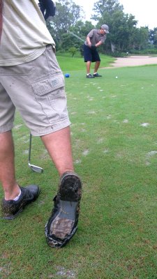 Front 9 - Ronnie lost the entire right foot spikes!!!