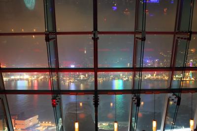 The Hongkong Harbor view from Aqua Spirits Bar