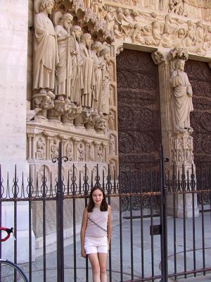 Natasha outside Notre Dame Cathedral