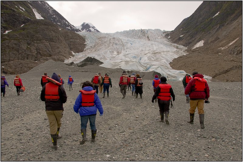 Loose Rocks Ground Smooth by the Glacier Make Walking Difficult