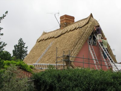 Thatching in Thaxted, almost finished