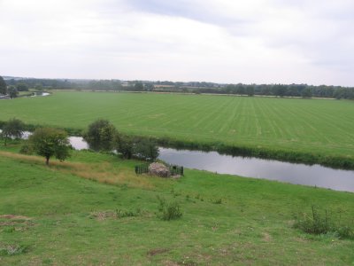 View of river Nene  from the Fotheringhay castlee mound