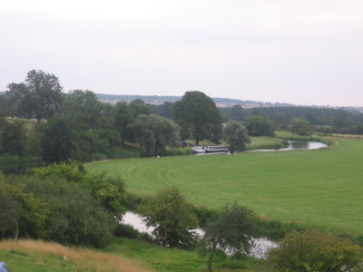 View of river Nene  from the Fotheringhay castlee mound