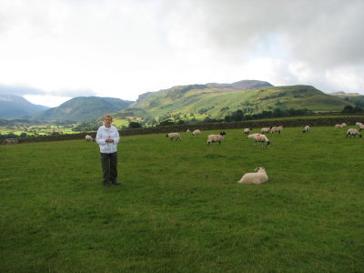 Sharon & sheep (Sharon's on the left)