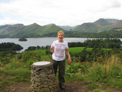 Sharon w lake Derwent in background
