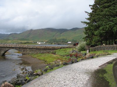 Eilean Donan Castle bridge and view