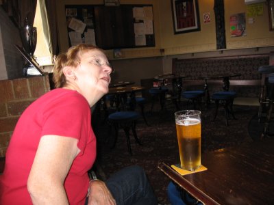 A pint at the Railway Hotel, Haltwhistle, Northumberland