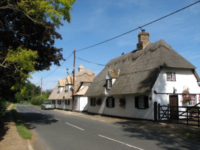 Hemingford Abbots thatched roofs and thatched animals