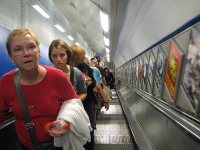 On the tube escalator