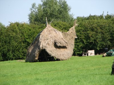 straw structure near Post Mill
