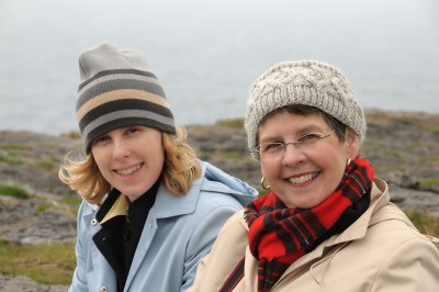 Laura & Glynda at  Dun Aengus