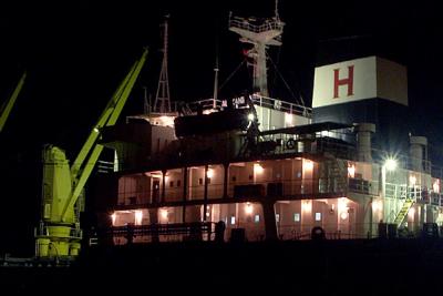 Portsmouth, Alexandria, Salt Ship, Off-loading