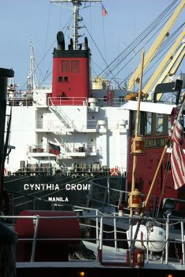 Cynthia Crown, bulk carrier (salt), view from Bow Street