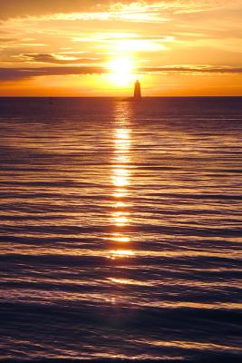 Sunrise, from New Castle Common, Whaleback Silhouetted