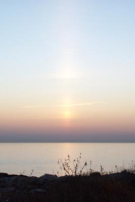 Sunrise, from Fort Stark, Sun Pillar
