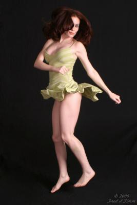 Casual Ginger Lea and The Green Dress