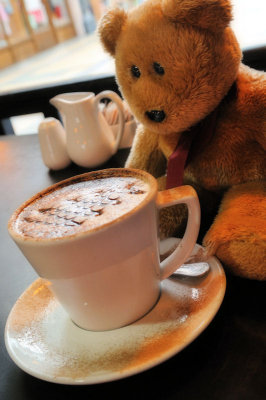 Enjoying the cappuccino....