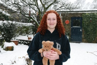 With Sophie in the snow