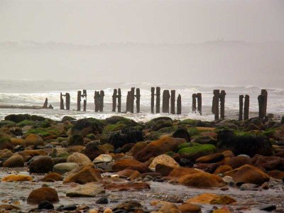 Fascinating beach with coloured pebbles