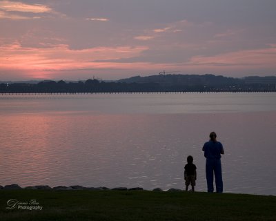 Sherry and Bug at sunset