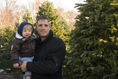 Dad Carson and Christmas Tree