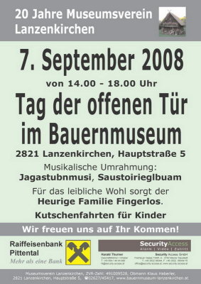 Tag der offenen Tr im Bauernmuseum Lanzenkirchen, 7. September 2008