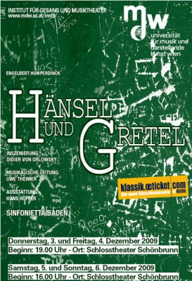 Hnsel und Gretel, Schlosstheater Schnbrunn, 3. bis 6. Dezember 2009