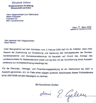 Bundesministerium stimmt der Erweiterung und Sanierung der HAK zu !