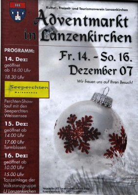 1. Lanzenkirchner Adventmarkt, 14. bis 16. Dezember 2007