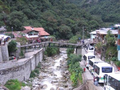 No cars; only buses to Machu Picchu