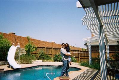 Zoya and Abu by the pool (September 2005)