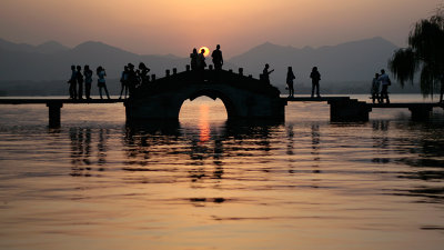 sunset on West Lake, Hangzhou