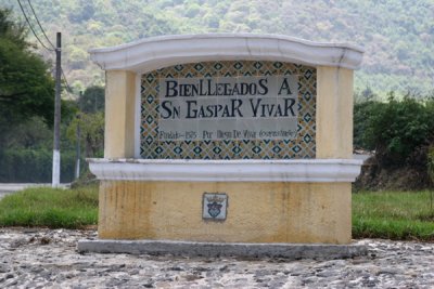 Ingreso al Cacerio San Gaspar Vivar (fundado 1575)