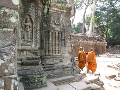 Monks en Ankor Wat