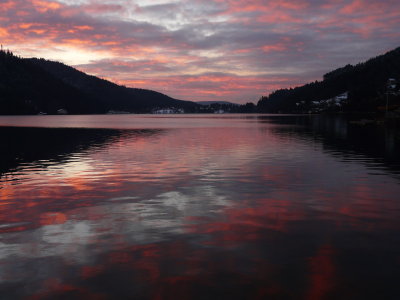 Coucher de soleil sur le lac