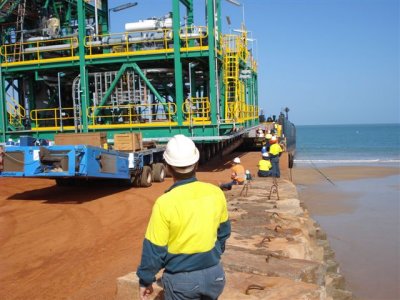 Kingie supervising Barge unloading No photos of the face, I''ll get the sack, yes please