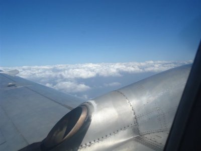 Light aircraft flight NT Clouds building up for the Wet