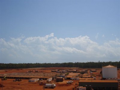 Wadeye site from tank top levelcloud build up