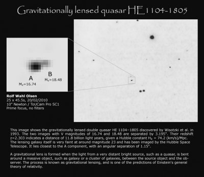Gravitationally lensed quasar HE1104-1805