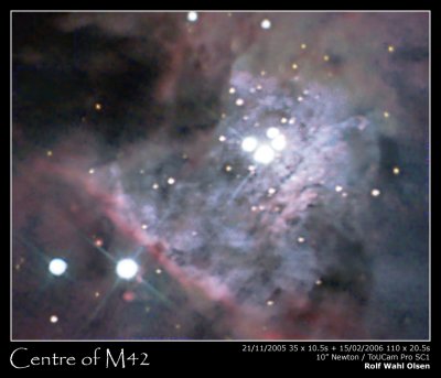 Trapezium and the center of Orion Nebula M42