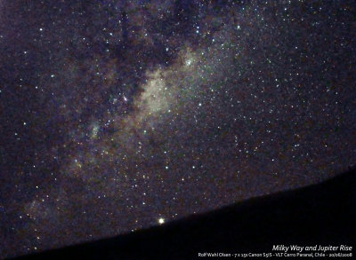 Milky Way and Jupiter from VLT Cerro Paranal in Chile 2008