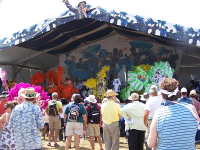 Start with some Mardi Gras Indians