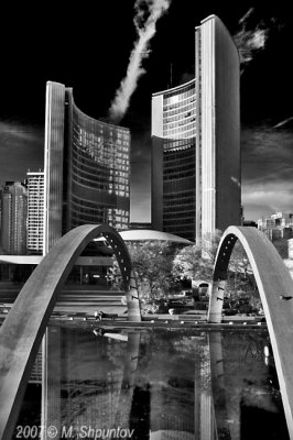 Toronto's CIty Hall , Toronto BW