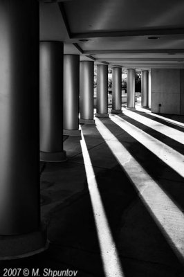 Outside Skywalk , Toronto BW