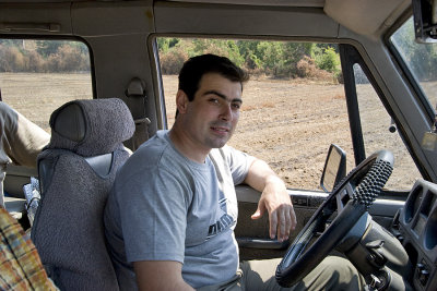 Georgios driving the truck