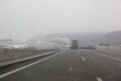 Egnatia road Thessaloniki - Siatista in snowy conditions